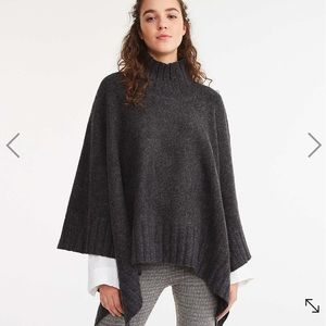 SOLD - Lou & Grey Ribtrim Poncho in Charcoal